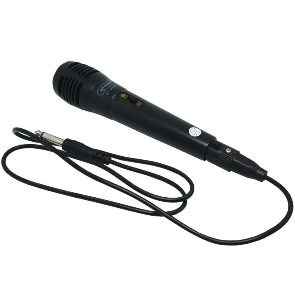 Microfone Dinâmico Chave On Off P10 Knup Kp-m0001